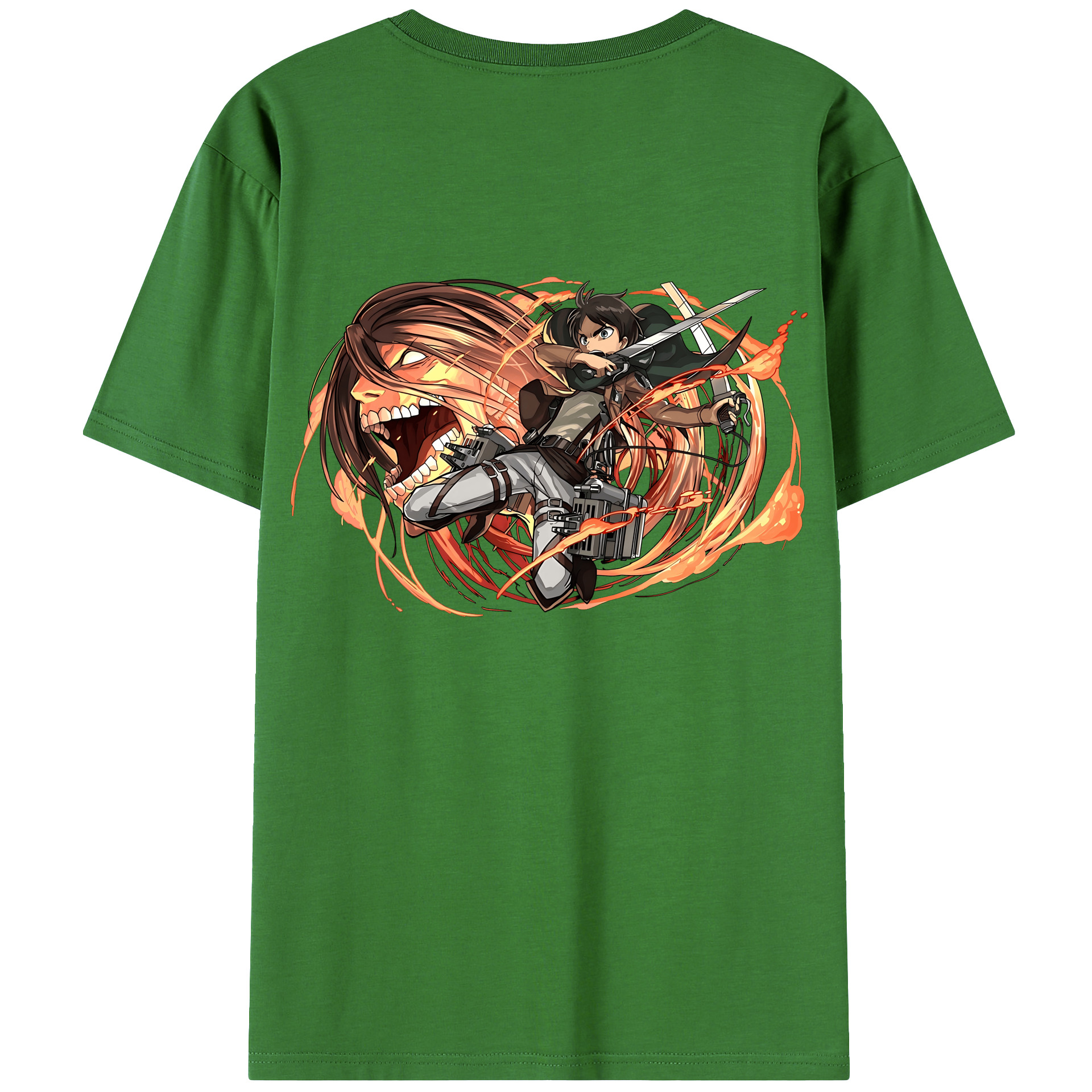 （画像用） 進撃の巨人 エレン･イェーガー Attack on Titan Eren Jäger レディース半袖Tシャツ(バックプリント)
